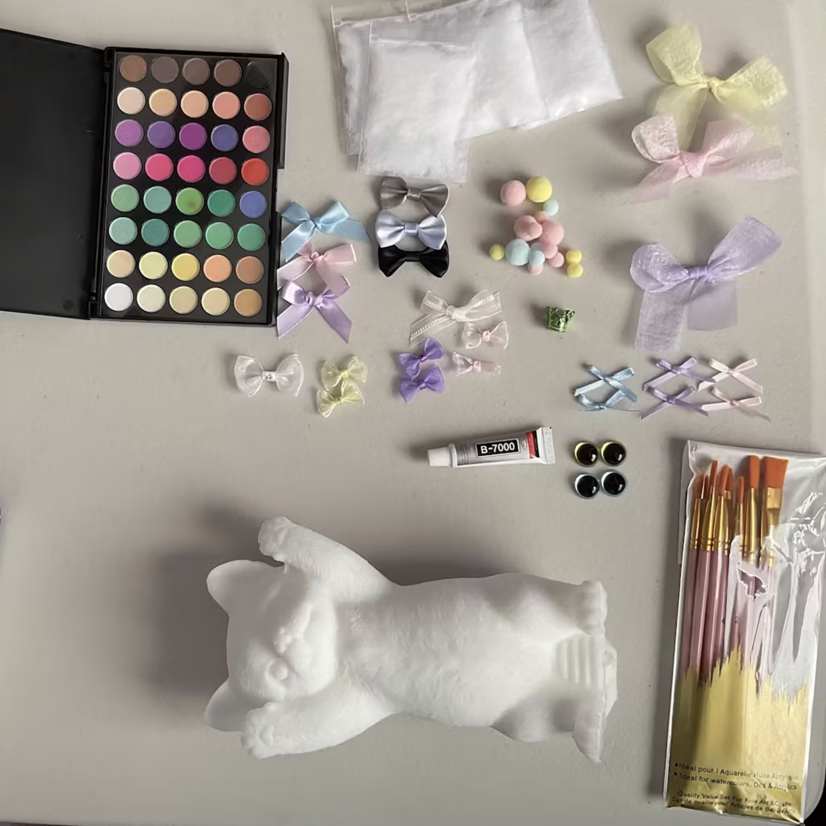 DIY Squishy Kit for Slim Kitty – Includes Food-Grade Silicone Mold, Accessories, and Tools for Custom Creation! (48 items) - Squishy DIY